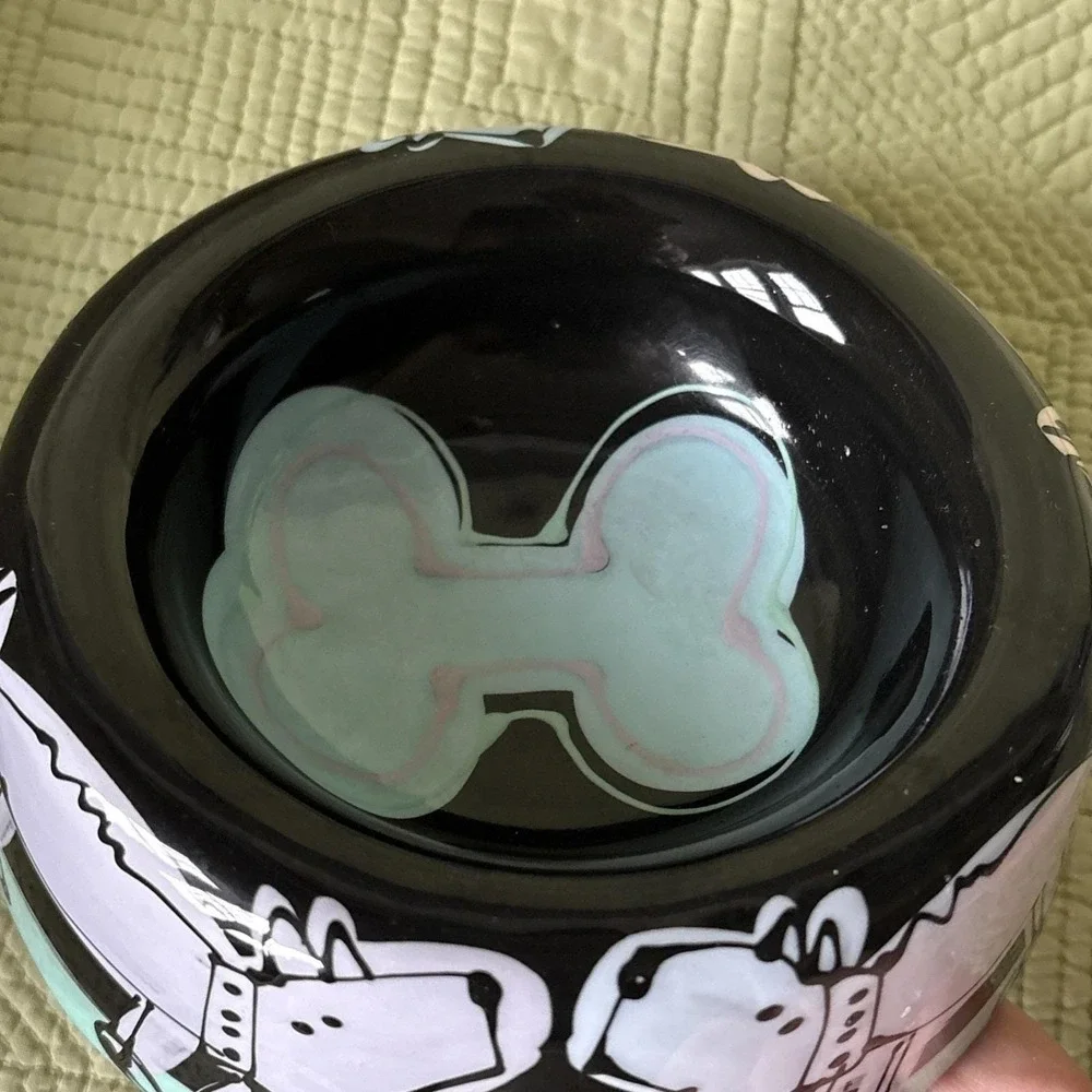 Boutique Hand Painted Ceramic Dog/cat Bowl 5.5